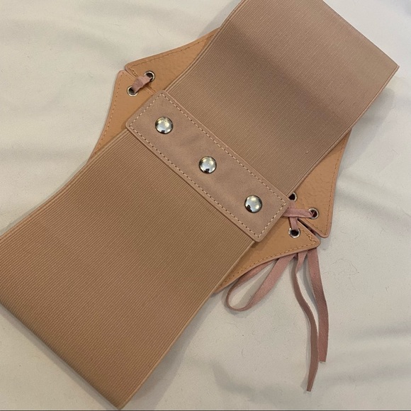 Pink Lace Up Corset Belt - Picture 6 of 8